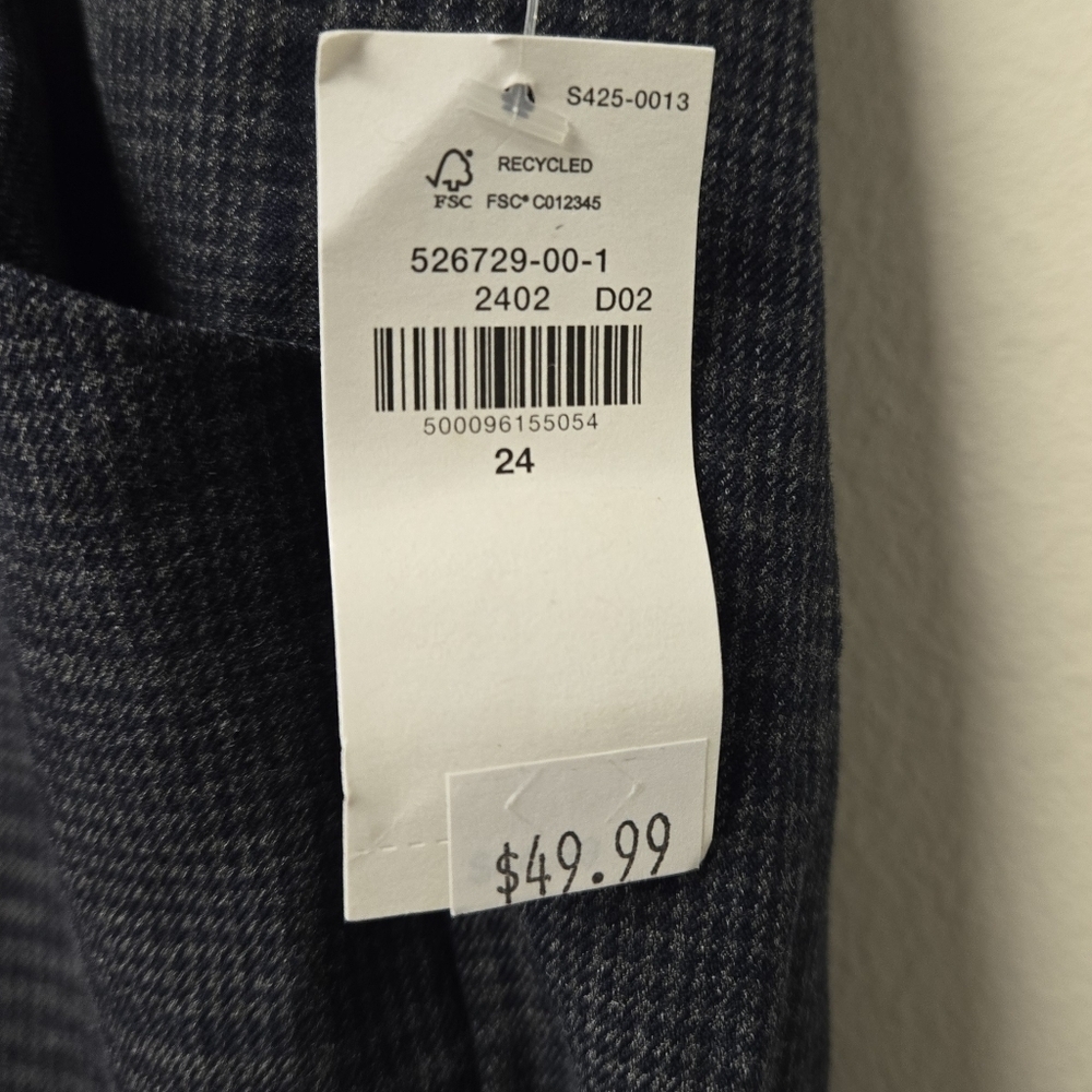Old Navy HR Pixie Skinny Ankle Pants Blue Plaid 24 - Picture 10 of 11